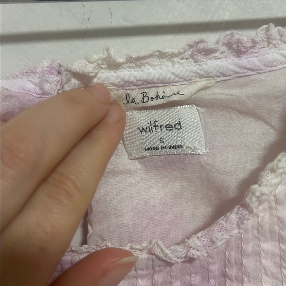 Aritzia Wilfred la boheme Elia Ruffled Tie Dye Prairie Mini Dress drop waist - Picture 4 of 12